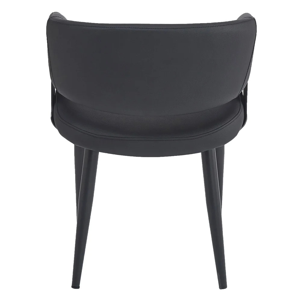 Silla Abanico, Con brazos, tapizado símil cuero negro — foto 4 de 8