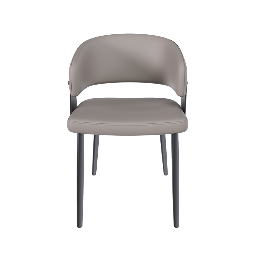 Silla Abanico, Con brazos, tapizado símil cuero negro — foto 7 de 8