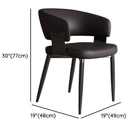 Silla Abanico, Con brazos, tapizado símil cuero negro — foto 6 de 8